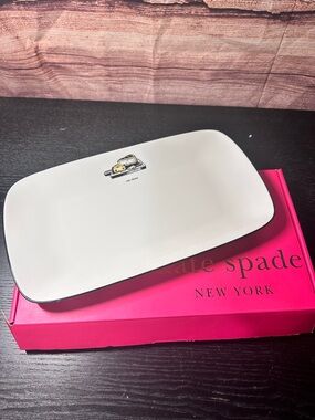 NEW Lenox Kate Spade Concord Square Cause A Stir Hors D'oeuvres Tray Say Cheese